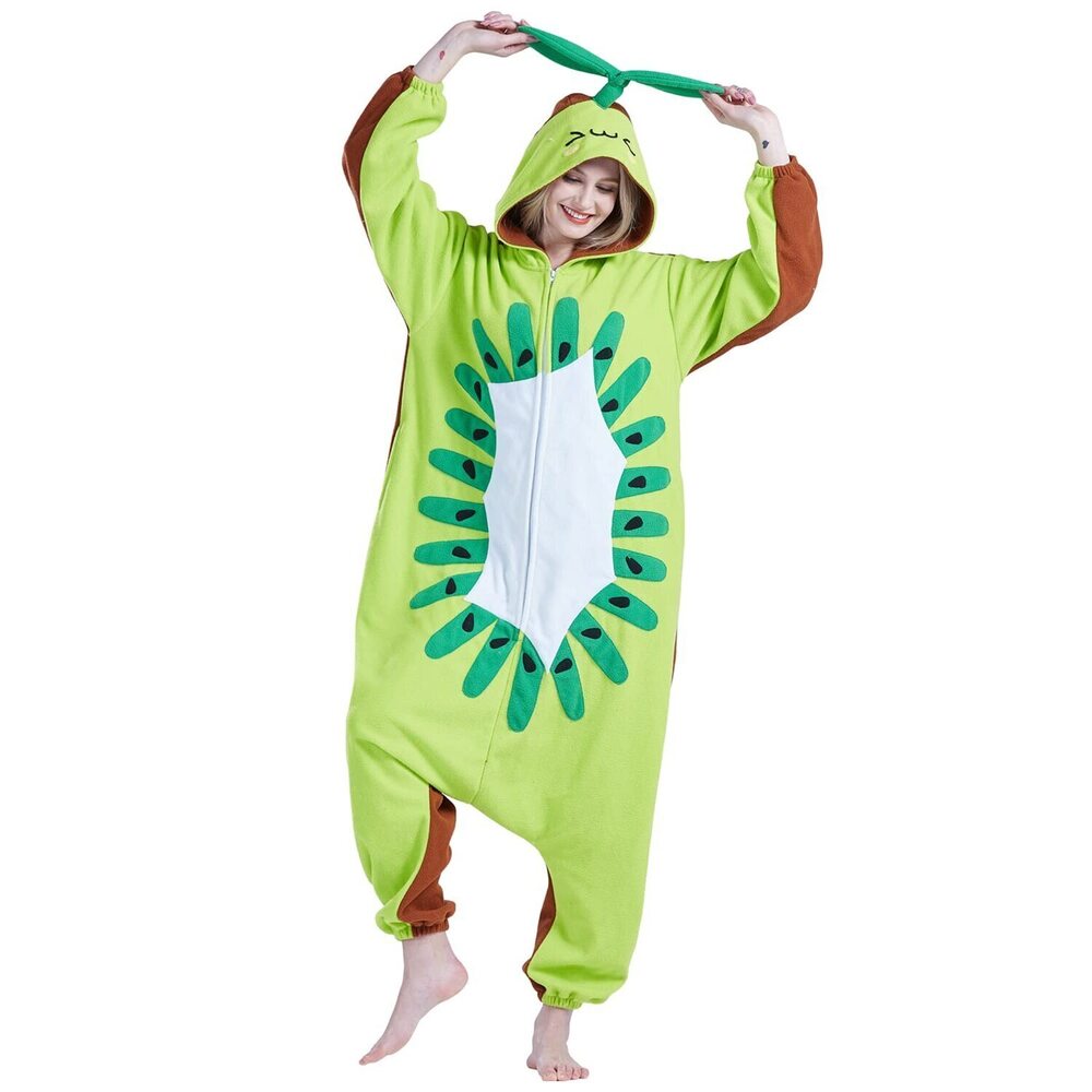 8729 Kiwi Fruit Onesie Costume Adult Halloween Christmas Animal One Piece